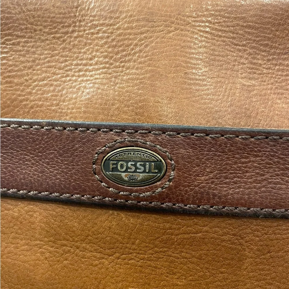 Fossil Vintage Weekender Large Distressed Brown Leather Satchel Bag‎ Travel